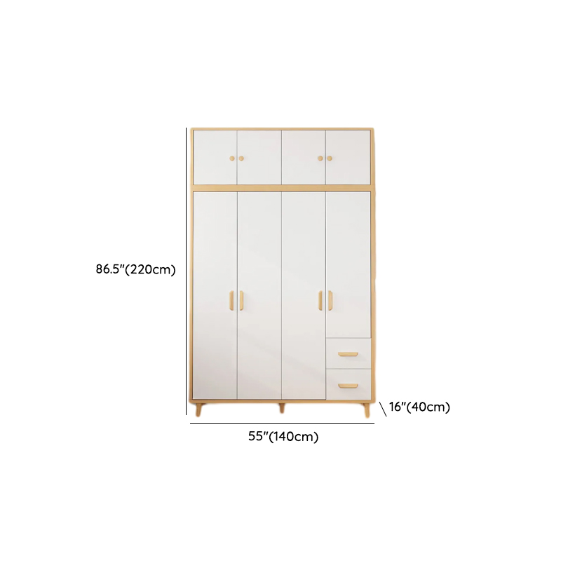 Natural Finish Self-supporting 2-Drawer Wardrobe in Solid and Manufactured Wood - image 28