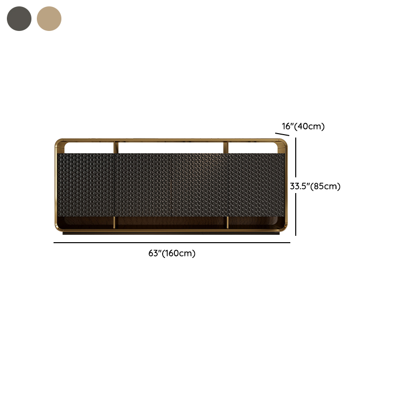 Self-supporting Metal Framed Wood Sideboard with Extreior 3 Shelves and a Counterboard in a Lavish Style - image 9