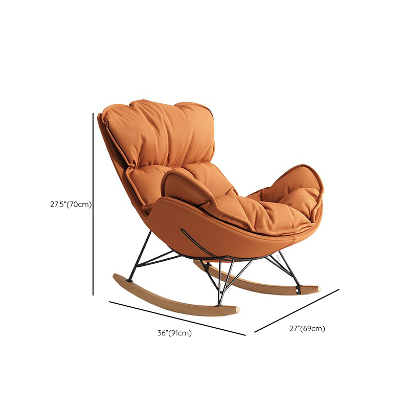Stationary Rocking Chair with Flared Arm and Rear Support - image 21