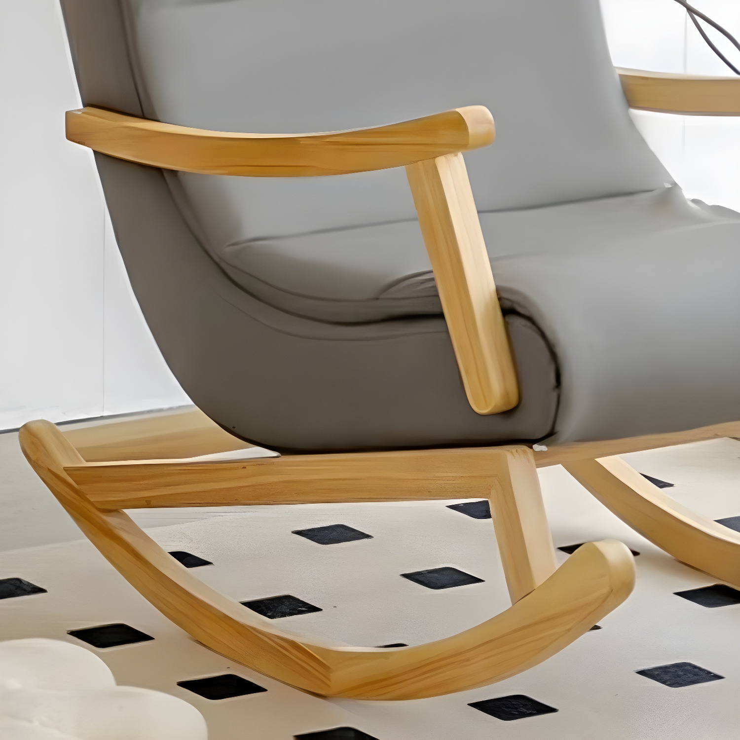 Modern Upholstered Rocking Chair with Track Arms and Ottoman for Stylish Interior Design - image 13