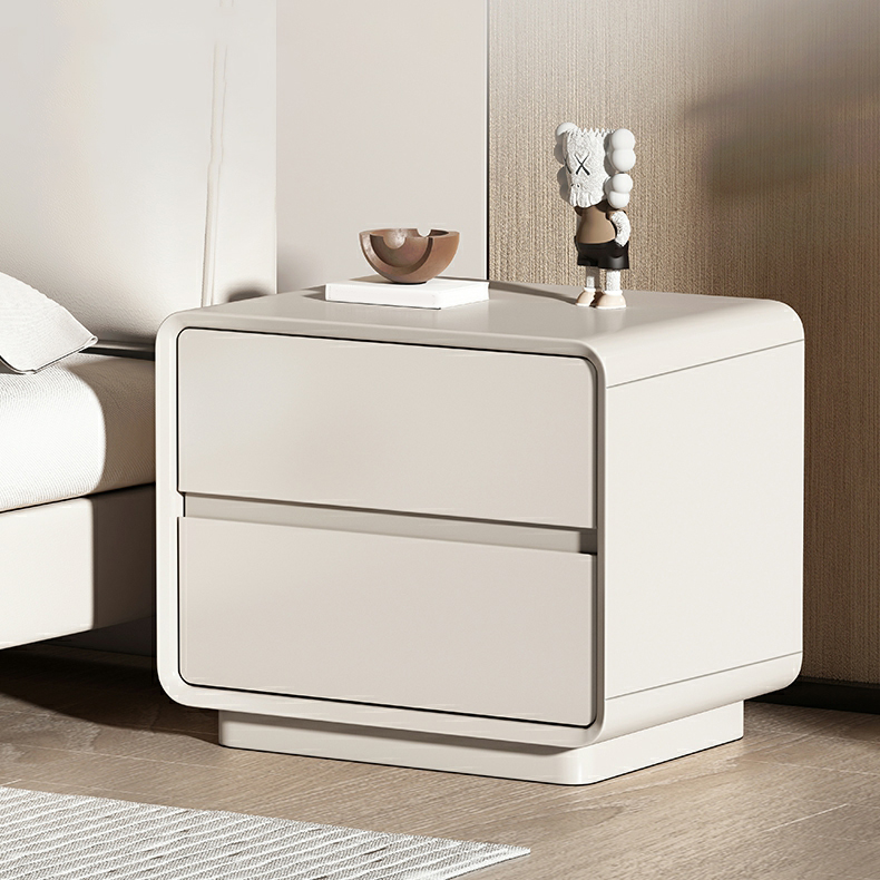Modern Solid Wood Frame Nightstand with Silent Slide Drawers for Bedroom - image 4