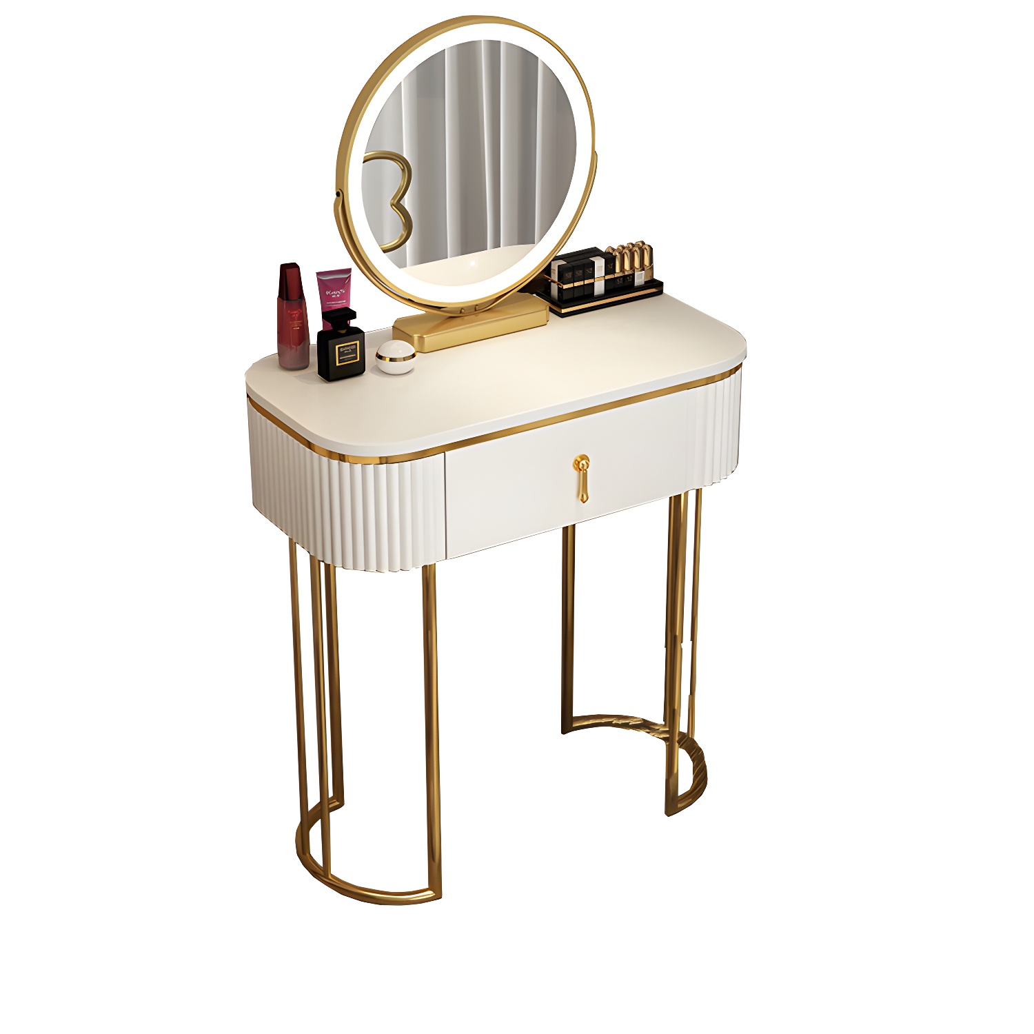 Glam 29.52" Height Makeup Vanity Set with Drawer and Mirror Vanity - image 14