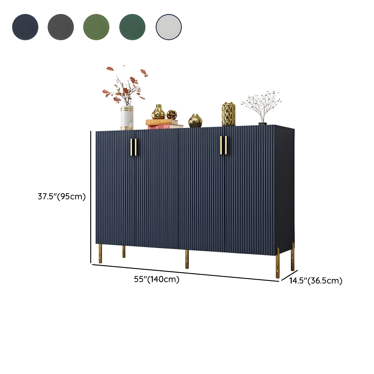 Glam Living Room Wooden Sideboard with Doors and Storage Shelves - image 15