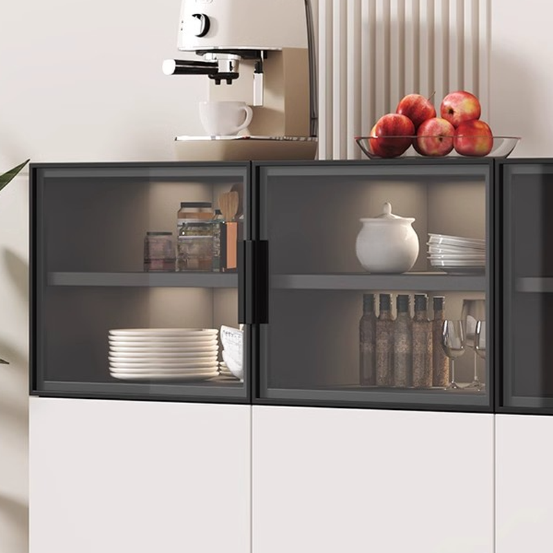 Modern Sideboard with Cupboard in Narrow/Standard/Wide Sizes, Larder Storage, Manufactured Wood Countertop, Glazed Door, and Alterable Shelf - image 5