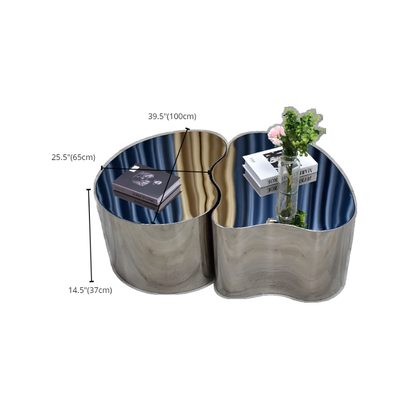 Silver Alloy Irregular/Circular-shaped Accent Table for Small Spaces - image 22