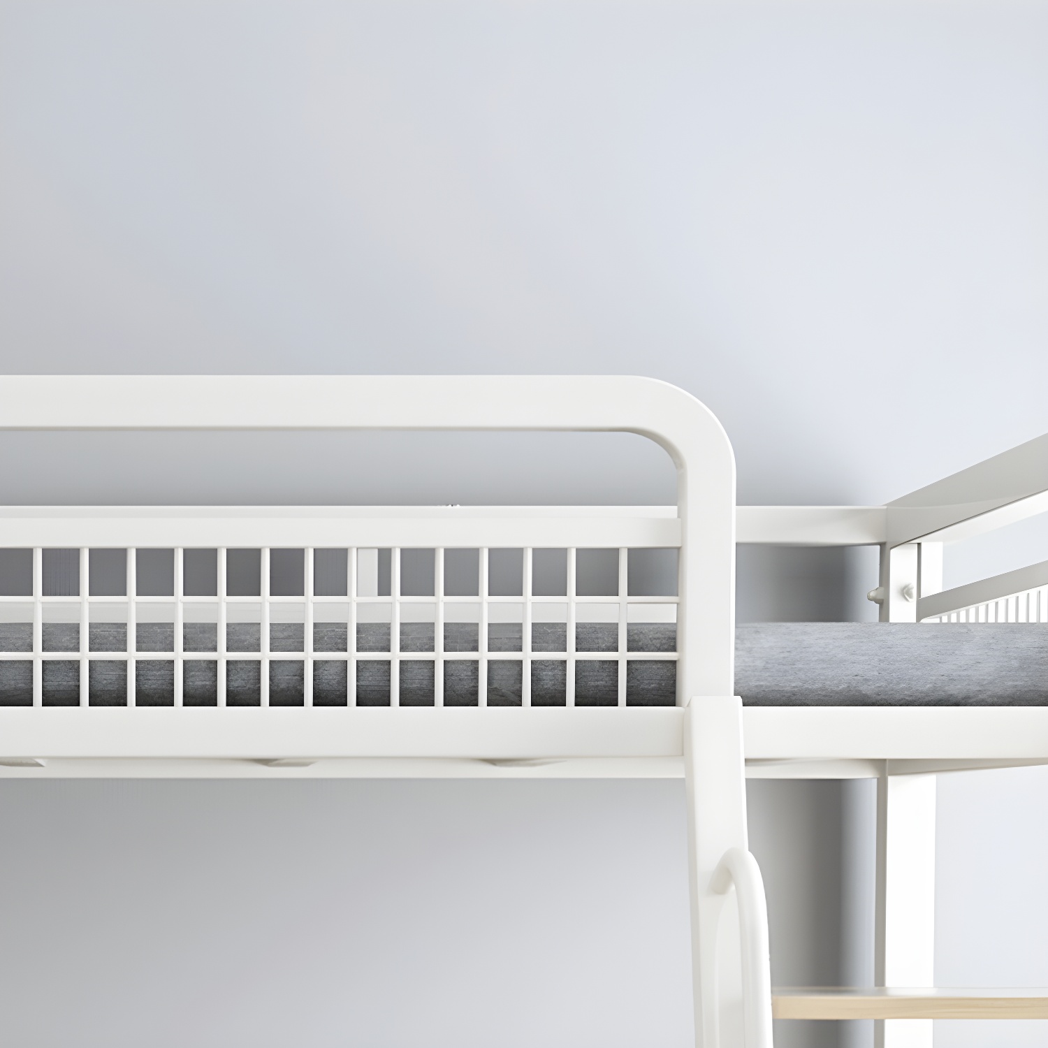 Contemporary Metal Bed 82.67" Tall Open-Frame Bed in Black/White - image 7