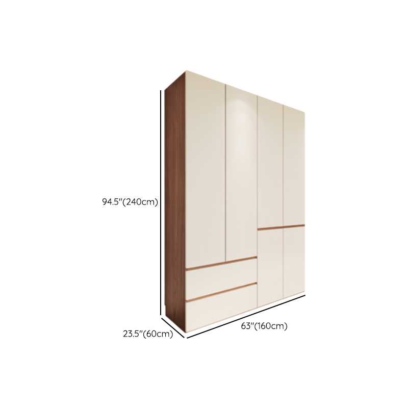 Beige Manufactured Wood Independent Wardrobe Closet with Soft Close Drawer, Soft Close Door, Interior Shelves, and Articulated Door Mechanism - image 13