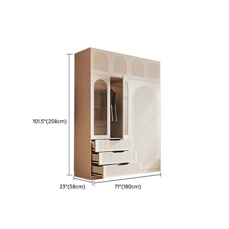 Chalk Almirah in Timber with Clothing Rod, 3 Cabinets/2 Cabinets and 5-Drawer/4-Drawer/3-Drawer in a Minimalist Style, 3-Shelf/2-Shelf Included/Not Included - image 23