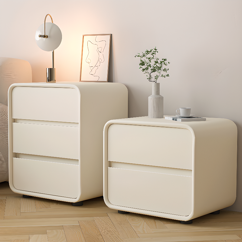 Organic Modern 3 Tiers Nightstand With Drawer Organization Featuring Pleather Countertop - image 10