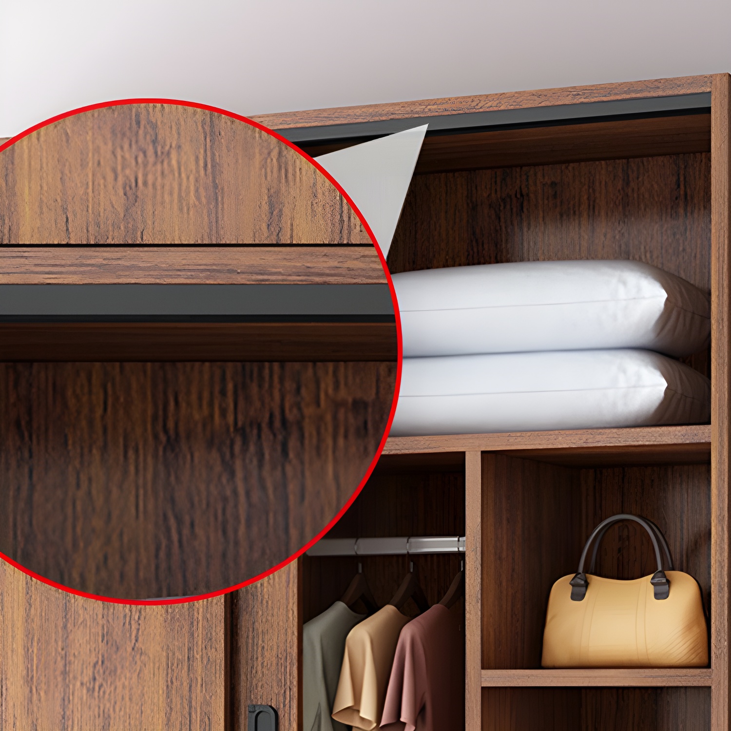 Modern Sliding Doors Wardrobe Wood Frame Freestanding Wardrobe Armoire - image 12