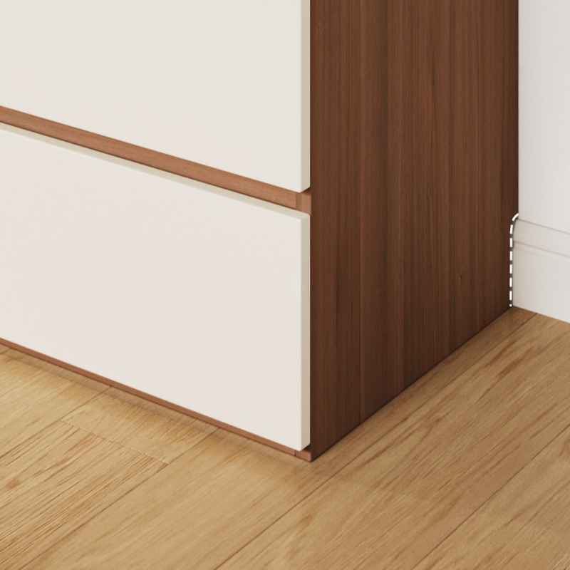 White Minimalist Manufactured Wood Independent Wardrobe Closet with Soft Close Drawer, Soft Close Door, and Interior Shelves - image 5