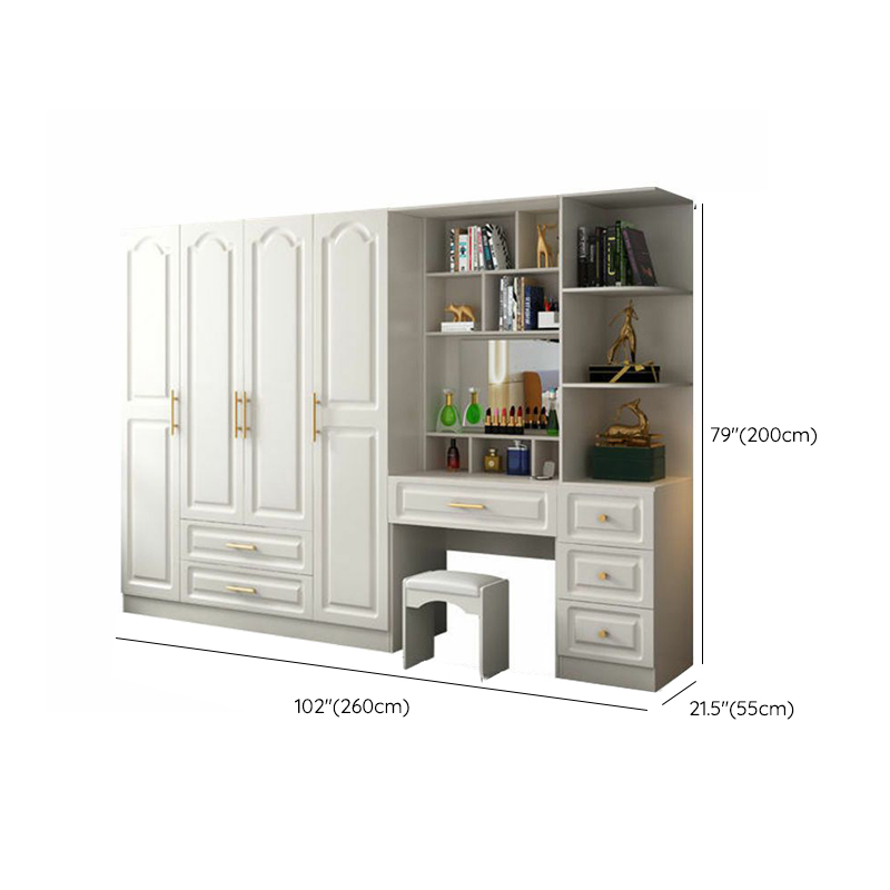 Contemporary Wood Chalk Wardrobe Closet with Interior Shelves&Clothing Rack&3-Drawer/6 Drawers/5-Drawer - image 37