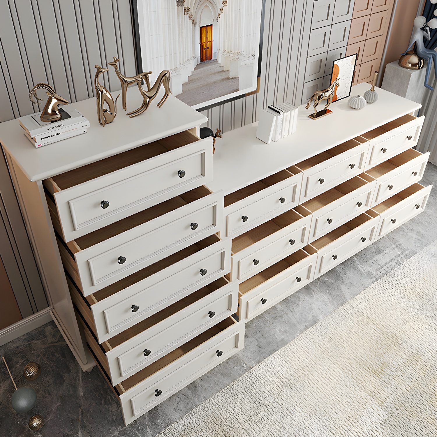 Solid Wood and Soft-Close Drawers Modern Chest with Wood Top - image 7