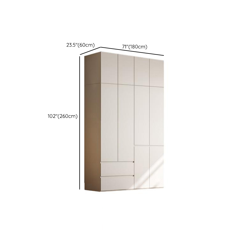 Chalk Modern Natural Wood Standalone Almirah with Soft Close Drawer, Interior Shelves, and Hanging Rod - image 21