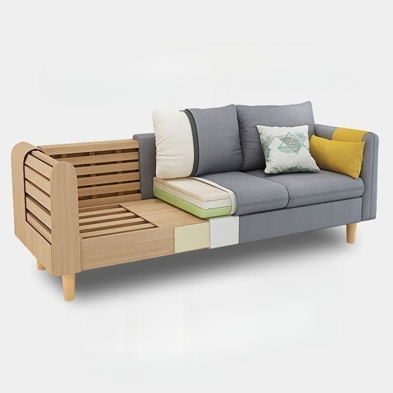 Modern Simple Style L-Shape Natural Wood Reversible Corner Sectional for Living Space - image 20