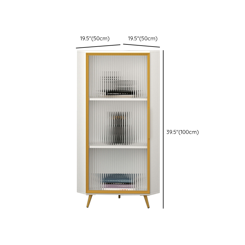 Golden Metal Corner Accent Cabinet with Glass Doors & Lighting Included - image 18