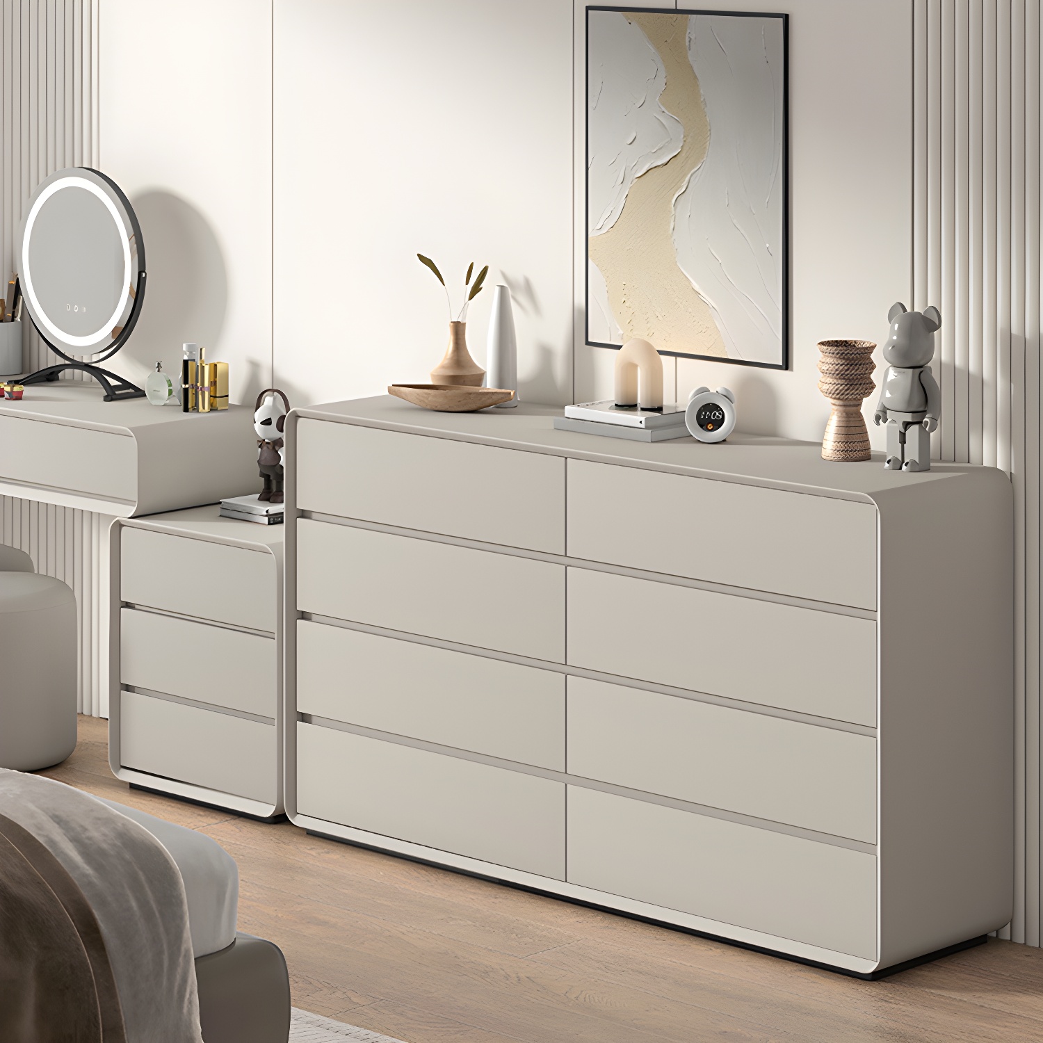 Modern Double Dresser with Drawers - Wood Finish, Horizontal Orientation, No Distressing - image 8