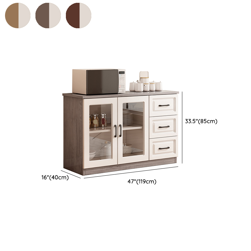 Modern Wood Buffet Cabinet with Glass Doors and Shelves - Full Assembly Needed - image 15