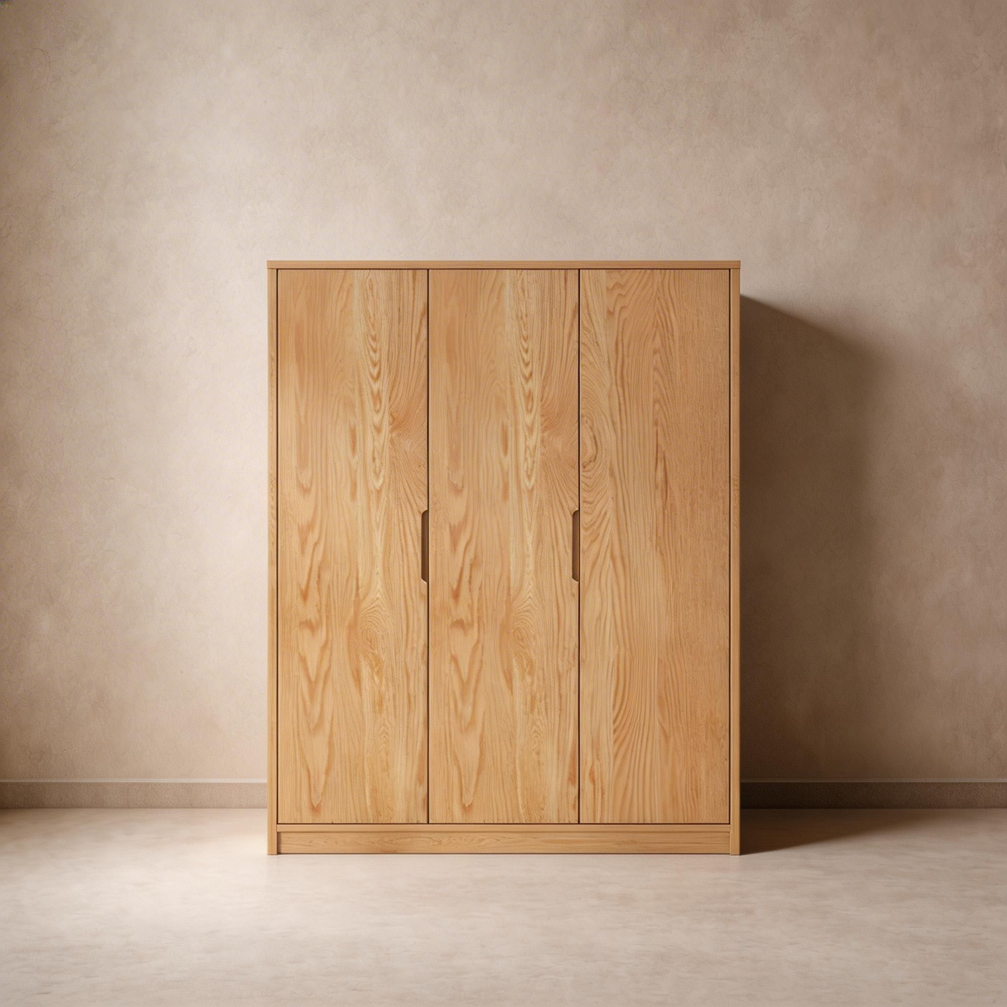 Modern Natural Wood Wardrobe Armoire with Sliding Doors, Drawers, and Shelves - image 29