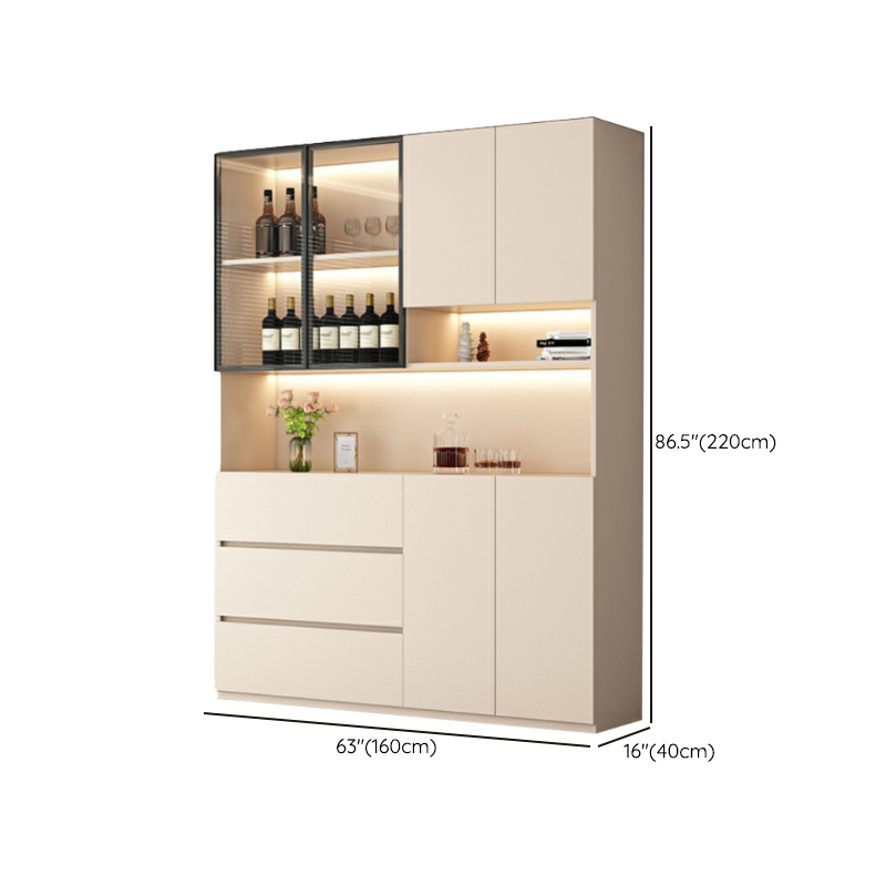 Off-White Contemporary Wood Buffet Sideboard with Cabinets and Shelves - image 23
