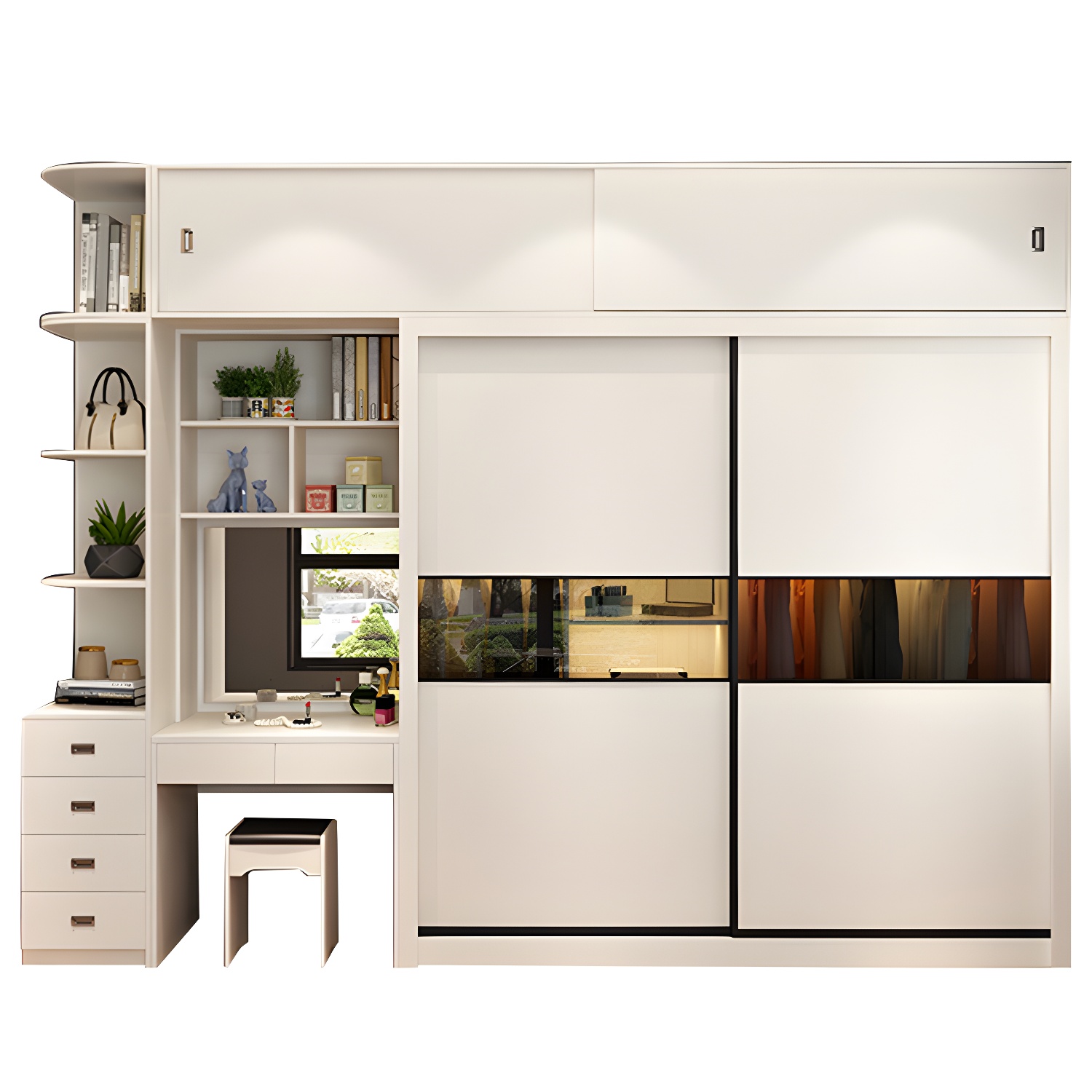 Contemporary Home Engineered Wood Wardrobe Freestanding Wardrobe Closet - image 5