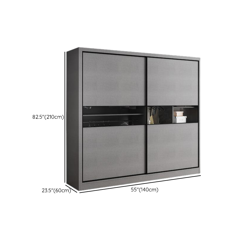 Dove Grey Modish Manufactured Wood Armoire Cabinet with Soft Close Drawer, Soft Close Door, Interior Shelves, and Clothing Rod - image 9