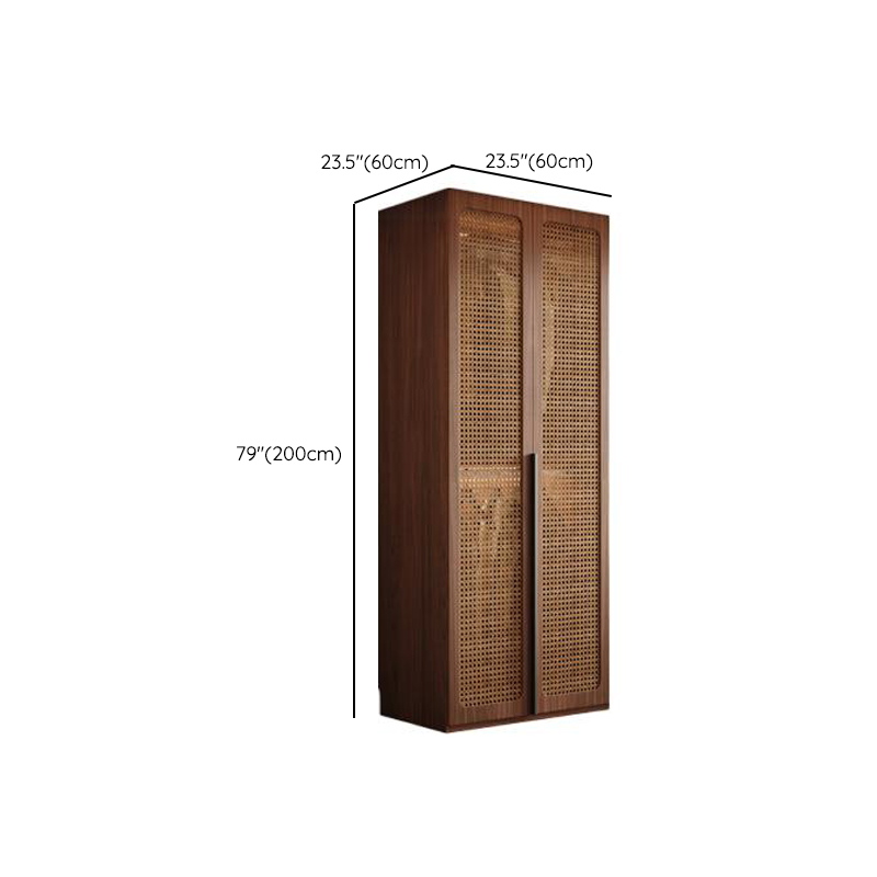 Cocoa Minimalist Natural Wood Wardrobe Closet with Compartments, Soft Close Door, Interior Shelves, and Clothing Rod - image 13