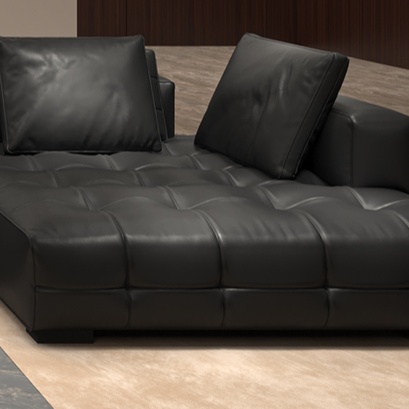 L-Shape Dark Upholstery Corner Sectional, Seats 5 with Button-tufted Design - image 4