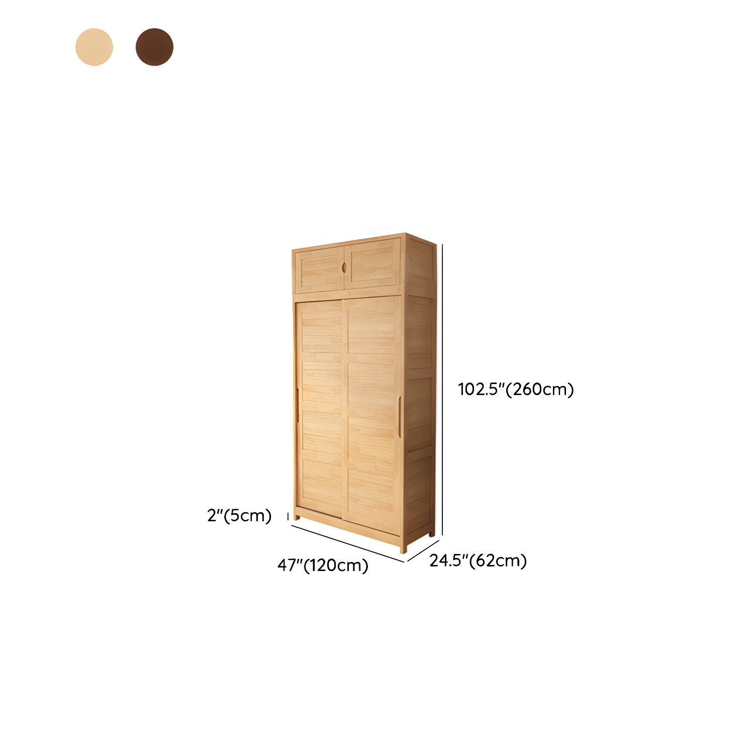 Rubberwood Solid Wood Wardrobe Traditional Freestanding Wardrobe - image 17