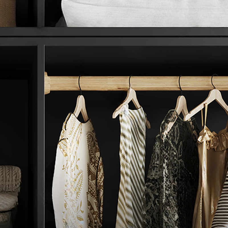 Contemporary Wood Wardrobe Armoire with Soft Close Drawer, Soft Close Door, Interior Shelves, and Hanging Rod - image 7