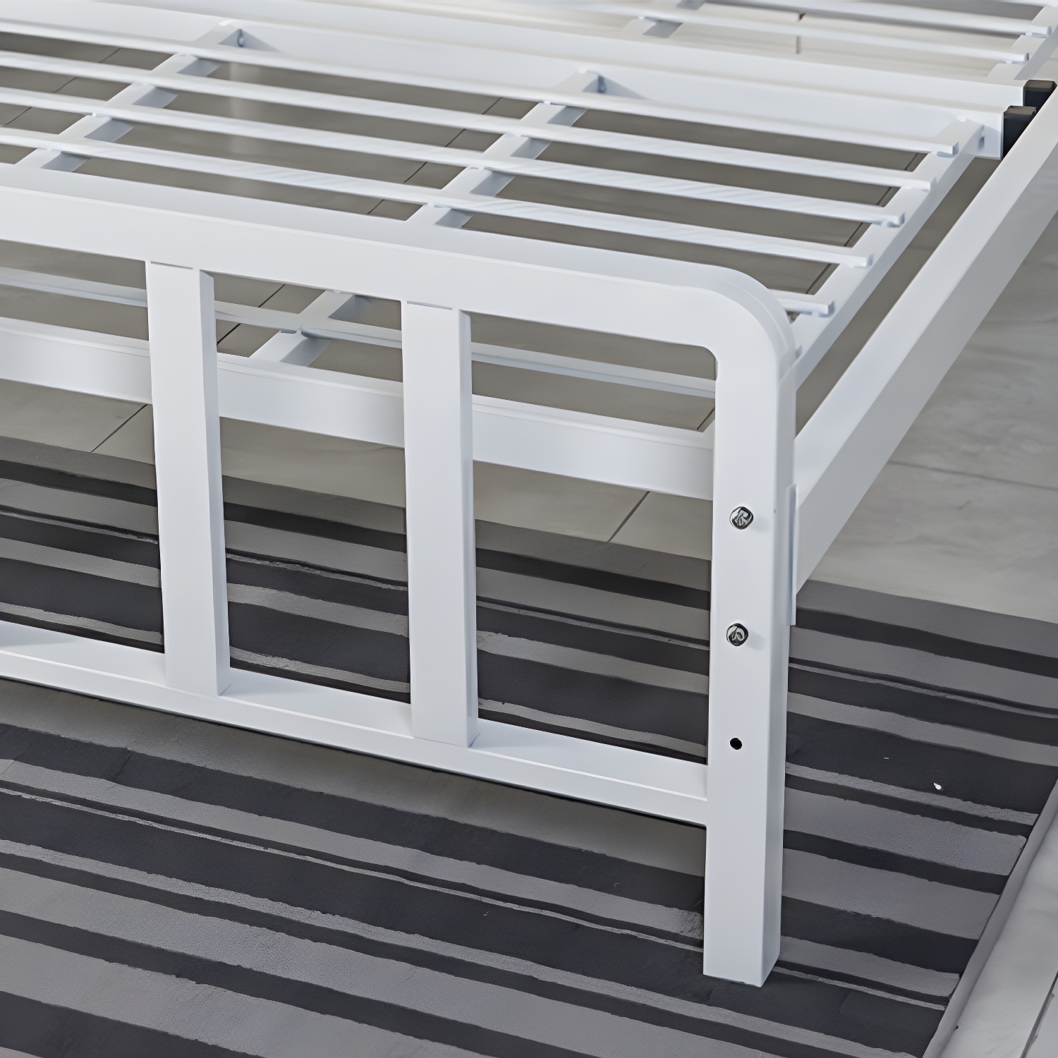 Slat Bed 36.61"H Adjustable Height with Open-Frame Upholstered Headboard - image 9