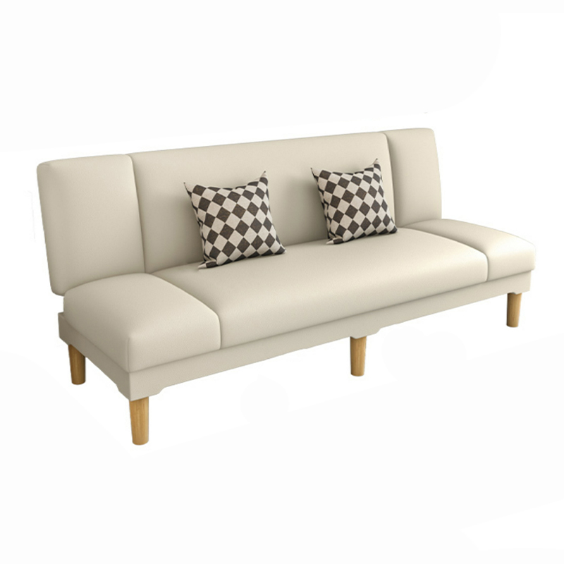 Scandinavian Armless Sleeper Sofa, Light Wood, Foam Filling, Includes Pillows - image 21