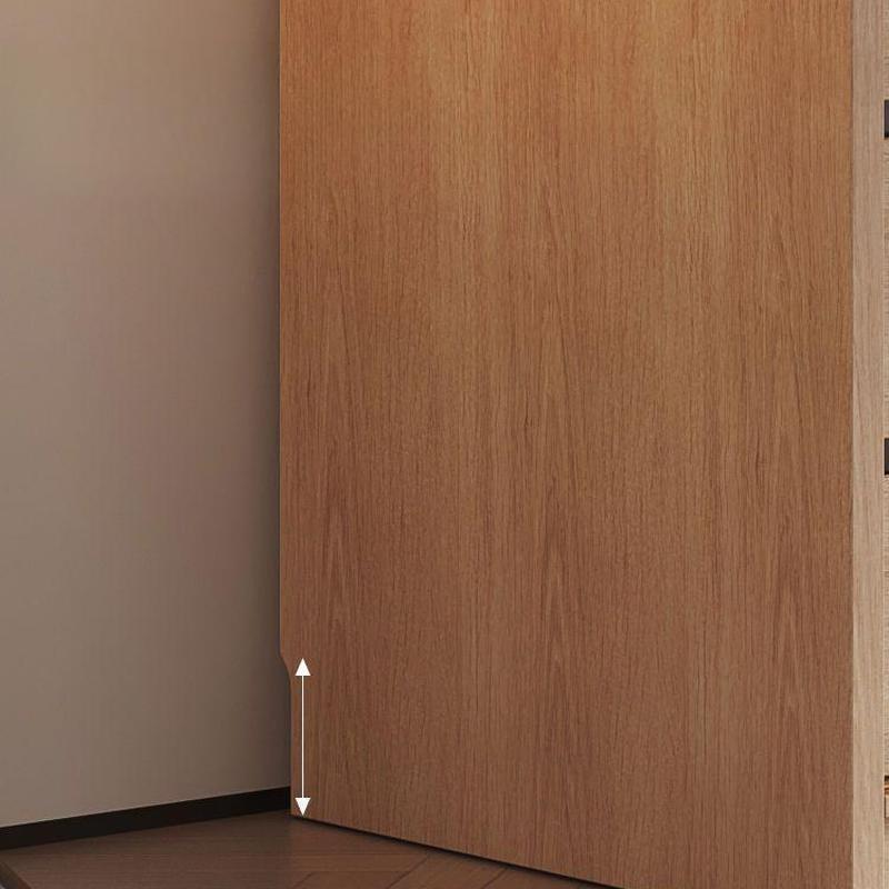 Contemporary Brown Wood Panels Armoire with Shelves and Glass Door for Bedroom - image 4