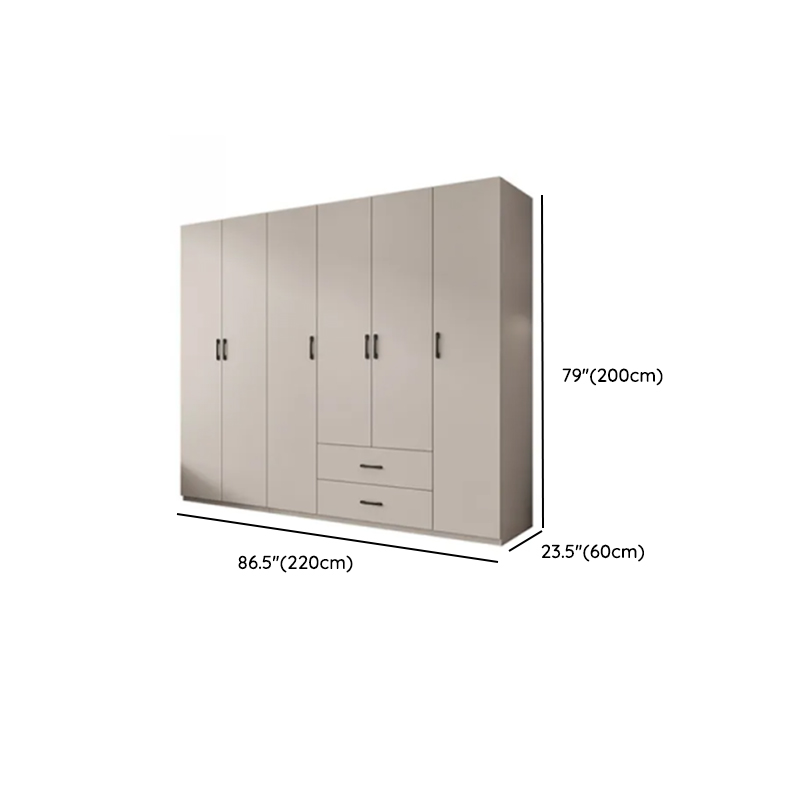 Chalk Modish Manufactured Wood Wardrobe Closet with Soft Close Drawer, Soft Close Door, Interior Shelves, and Clothing Rod - image 12