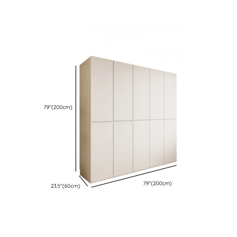 White Minimalist Manufactured Wood Independent Wardrobe Closet with Soft Close Door, Interior Shelves, and Articulated Mechanism - image 10