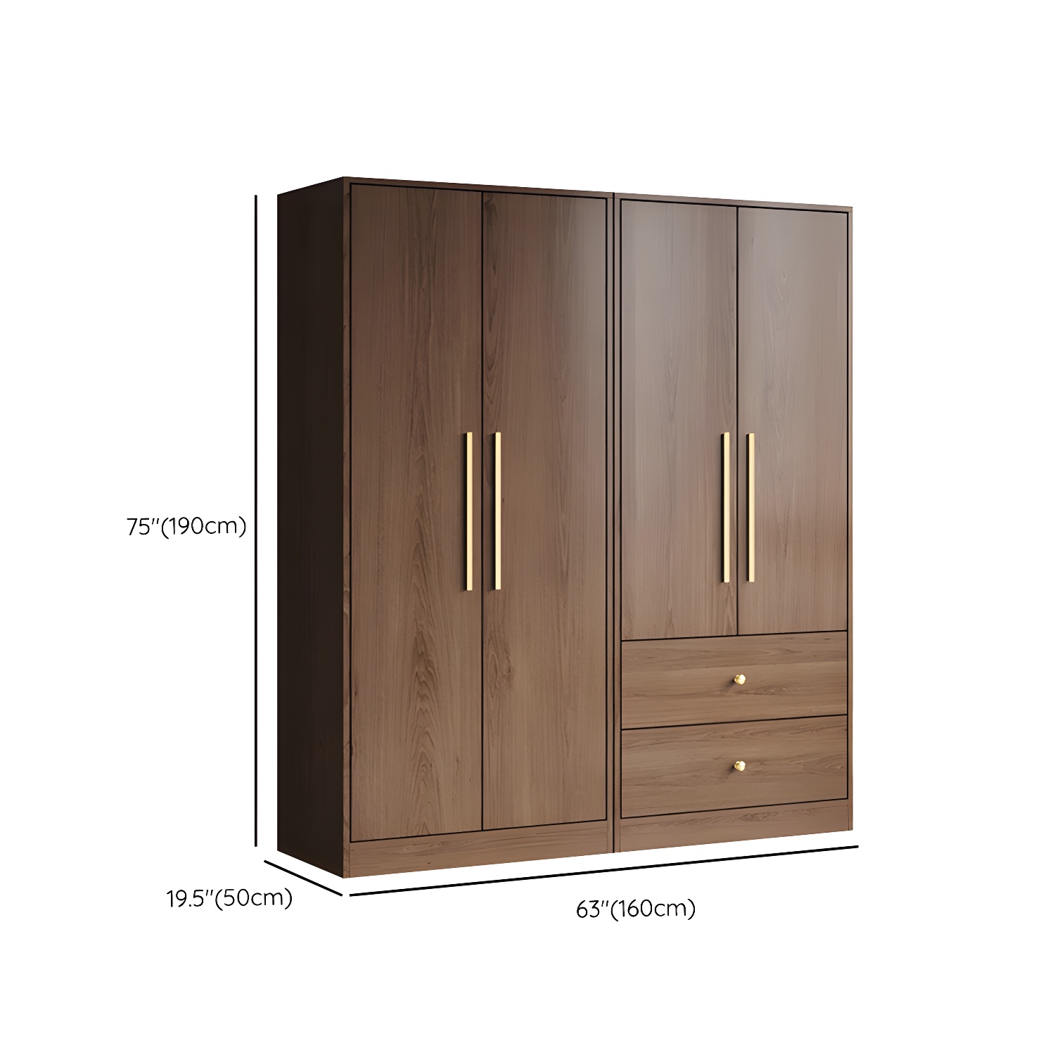 Wood Grain Design Armoires & Wardrobes with Soft Close Door and Storage Space - image 19