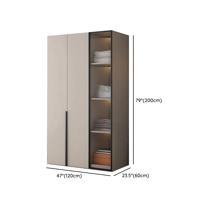 Light Gray Trendy Detached Armoire Cabinet with Soft Close Door, Interior Shelves, and Hanging Rod - image 12