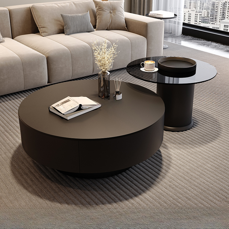 Orbicular Nested Board Game Coffee Table with 1 Drawer for Foyer
