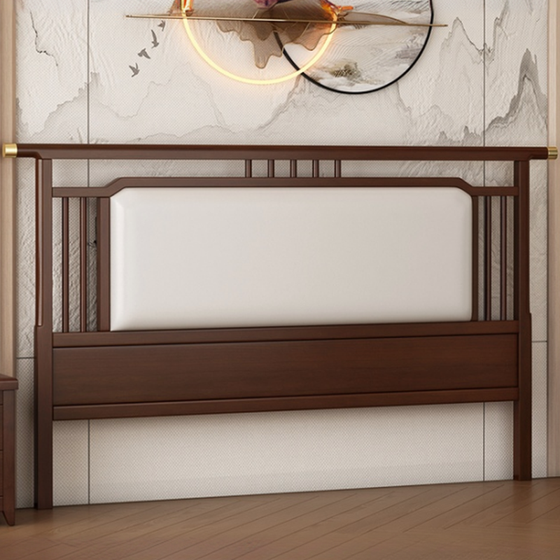 Modish No Distressing Timber Panel Headboard with Rectangle/Stepped Shape for Queen/King/Full Bed, Featuring Sponge Upholstery and Standard Height - image 4
