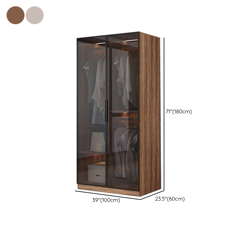 Trendy Vitreous Unfixed Wardrobe Armoire with Soft Close Door, Interior Shelves, Clothing Rod, and Articulated Mechanism - image 15