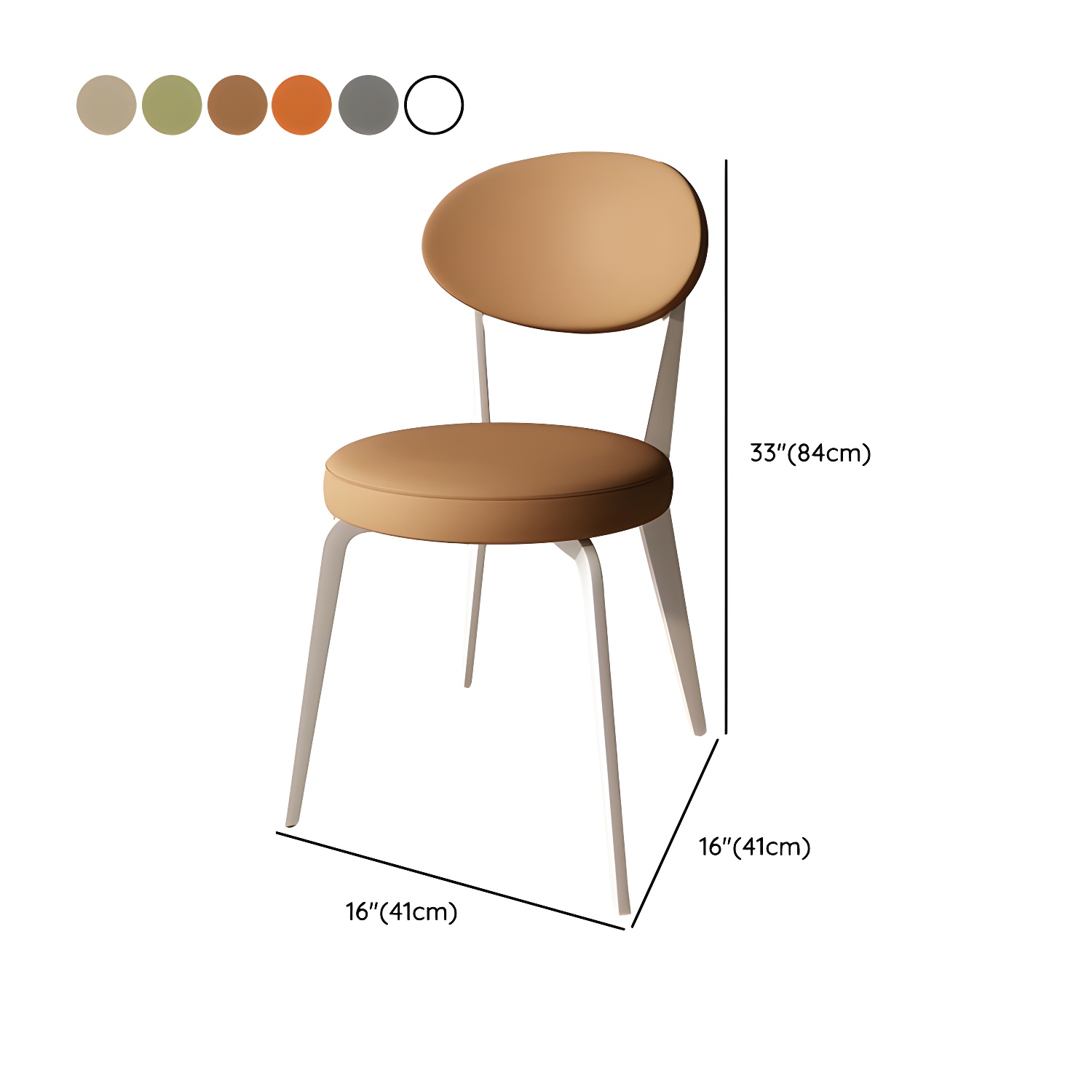 Dining Room Open Back Upholstered Dining Side Chair with Metal Frame - image 17