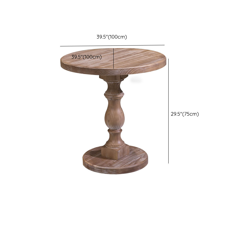 Standard Height 2 Seater Traditional Natural Pedestal Wood Kitchen Table - image 13