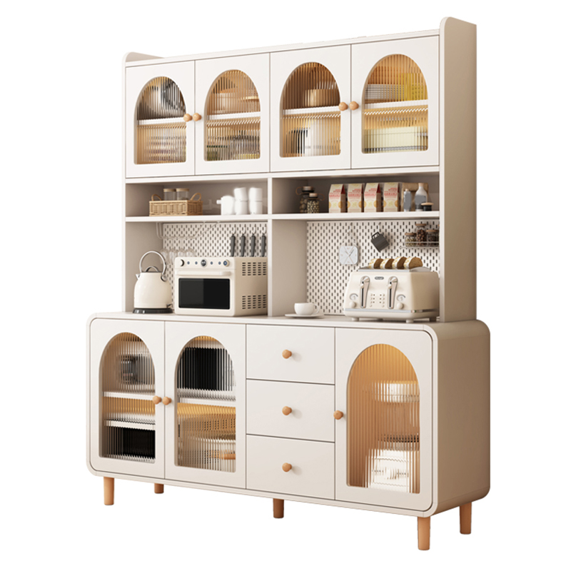 Scandinavian Wood Sideboard Cabinet with Adjustable Shelves and Glass Doors - 40cm Width - image 7