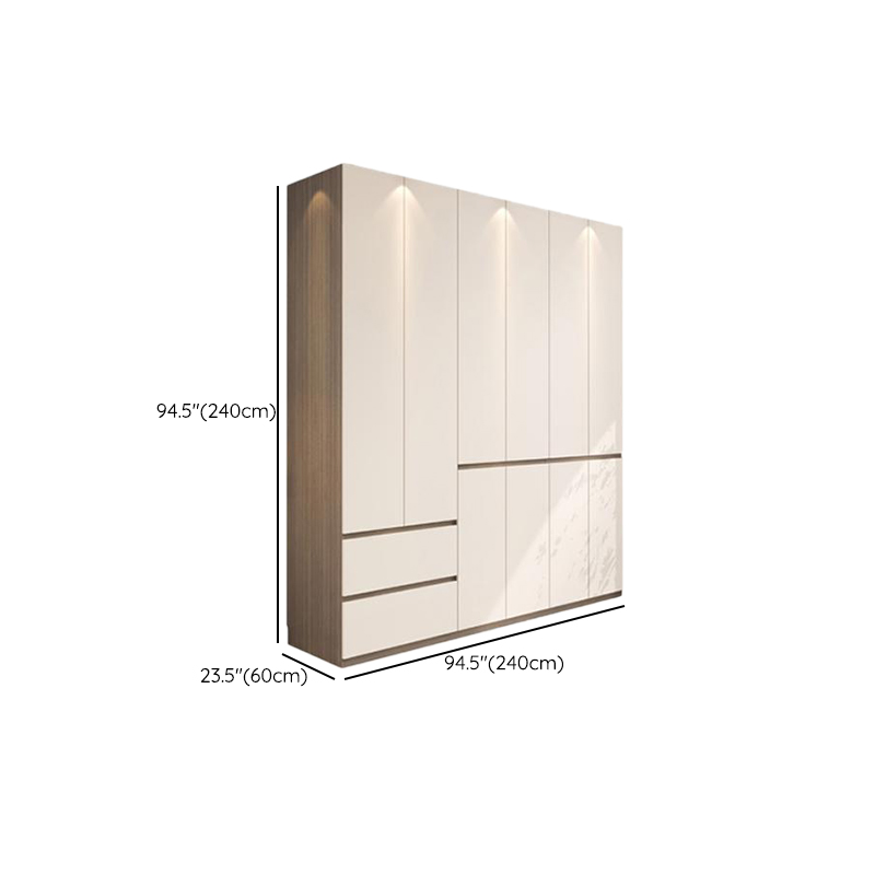 Beige Modish Armoire Cabinet in Manufactured Wood with Soft Close Drawer, Soft Close Door, Interior Shelves, and Clothing Rod - image 25