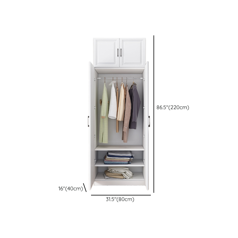 White Modish Timber Wardrobe with Soft Close Door, Interior Shelves, and Hanging Rod - image 12