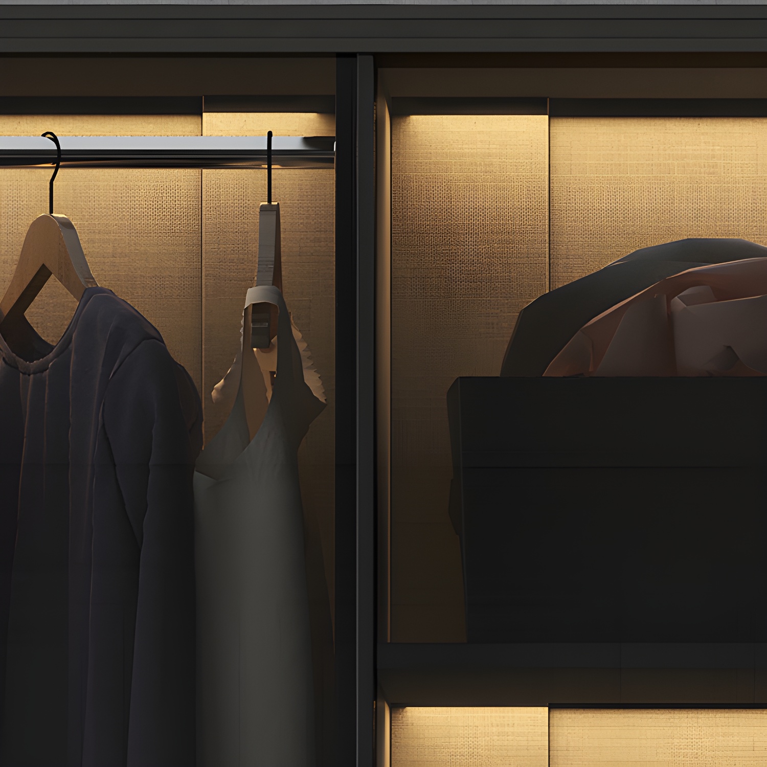 Modern Style Glass Wardrobe Black Colour Wardrobe Closet with Sliding Door - image 4