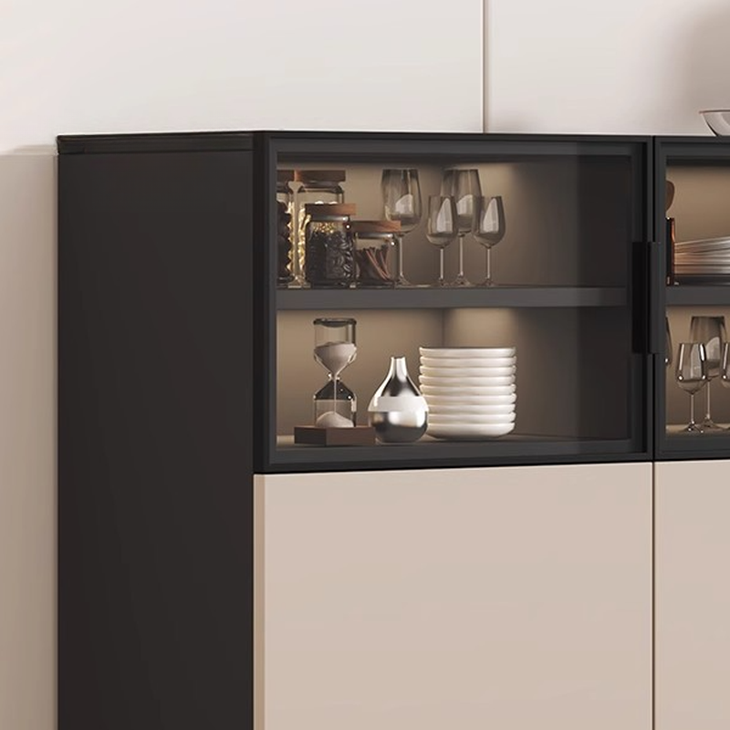 Modern Sideboard with Cupboard in Narrow/Standard/Wide Sizes, Larder Storage, Manufactured Wood Countertop, Glazed Door, and Alterable Shelf - image 7