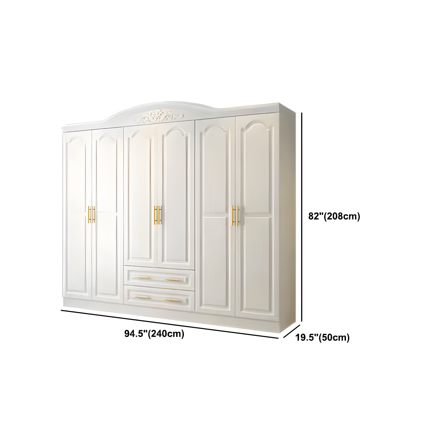 French Country Wardrobe Armoire Engineered Wood Wardrobe with Solid Wood Clothing Rod - image 18