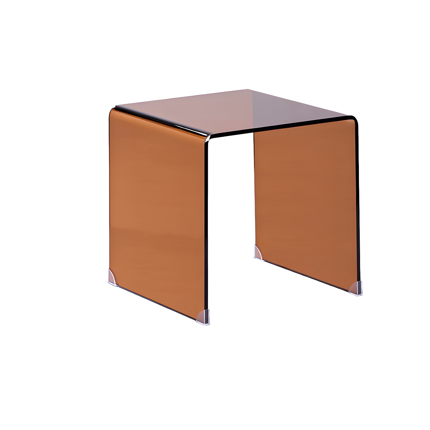 Brown Glass Sled Coffee Table Modern Rectangular 1 Single Cocktail Table - image 5