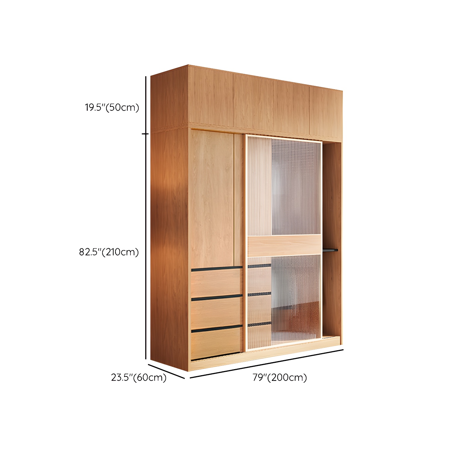 Engineered Wood Wardrobe Armoire with Drawer Modern Wardrobe Closet - image 21